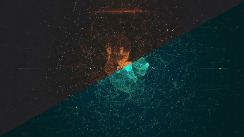 Futuristic Wireframe Fetus Scan Hologram Animation