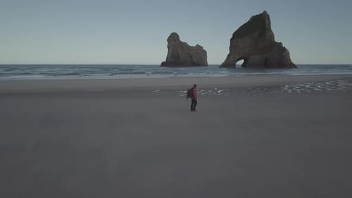 Man walking on the beach