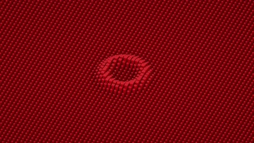 Fundo vermelho de animação de anel circular