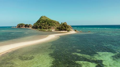 Tropical Island with Sandy Beach Philippines Palawan