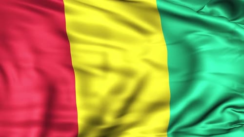 Realistic Waving Flag of Guinea