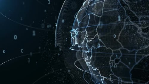 Digital Earth Global Network Technology Loop Background