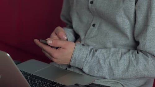 Man Using Smartphone
