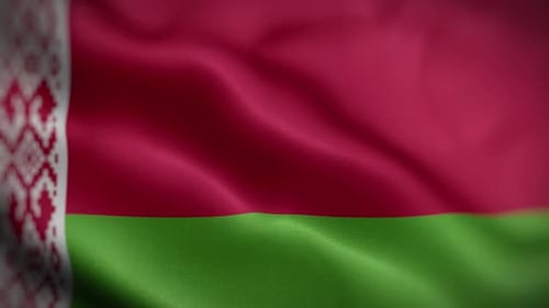 Realistic Belarus National Flag Waving Loop