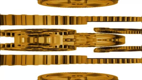 Golden Rotating Gears Loop for Business and Industrial Projects