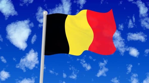 La Belgique flotte le drapeau national dans le ciel