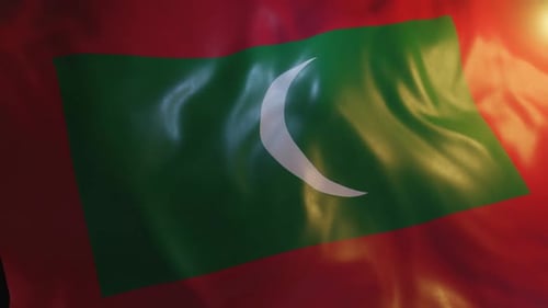 Maldives Flag Realistic Waving Animation