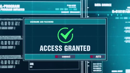 Access Granted Warning Notification Generated on Digital System Security Alert Error Message