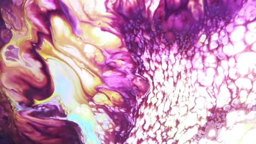 Abstract Swirling Purple and Yellow Ink Pattern