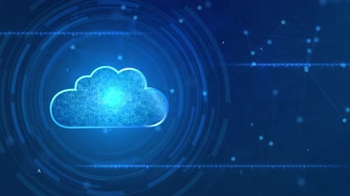 Digital Cloud Computing Background with Abstract Network Animation