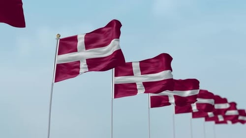 Flaggenreihe Dänemark