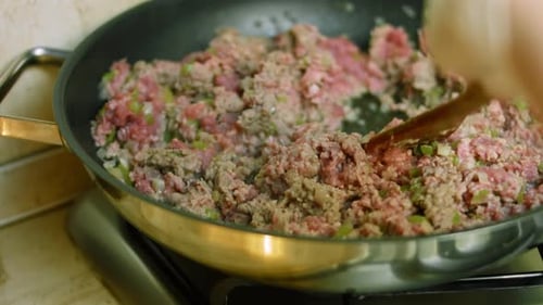 Mix the Turkey Meat and the Ingredients That are Fried in the Pan