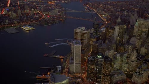 Establishing Shot of Modern Urban City Skyline High Rise Buildings