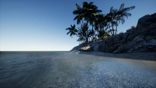 Tropical Island of Maldives in Ocean