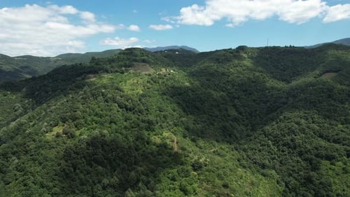 Aerial Mountains and Blue Sky