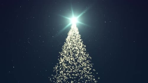 Sparkling Particle Christmas Tree with Bright Star