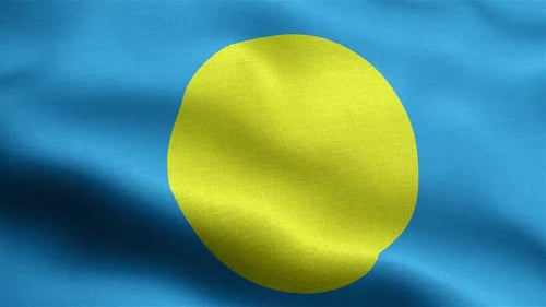 Palau National Flag Waving Fabric Animation