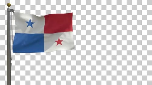 Panama Flag Waving Seamless Loop Animation