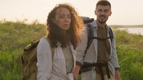Couple Walking In Nature