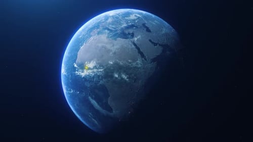 Global Earth Map Zoom to Country Reveal Transition