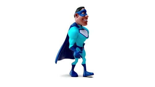Fun 3D cartoon fun superhero