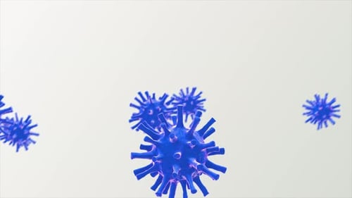 3D Rendered Geometric Virus Cells Floating Loop