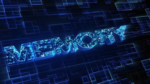 Futuristic Digital Memory Text Reveal Animation