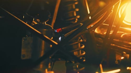 Close-up details of car engine