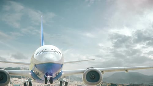 Airplane Take Off Salerno Italy