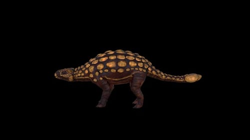 3D Animated Armored Dinosaur Walking Cycle