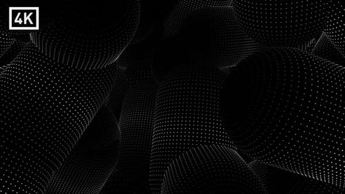 Abstract Digital Wave Dots Looping Background Animation