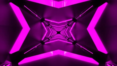 Túnel de luces de neón