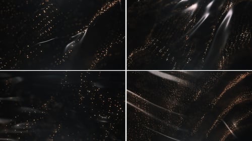 Elegant Golden Sparkle Particles Wavy Background