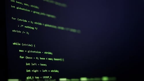 Défilement du code informatique