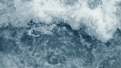 Turbulent Ocean Waves Splashing and Churning