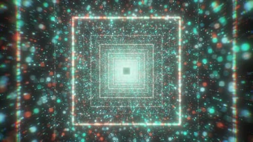 Motion Graphics de volar hacia el túnel tecnológico digital efecto 3D