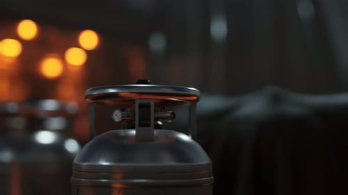 Realistic Industrial Gas Cylinders with Atmospheric Lighting