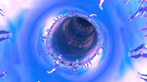 Futuristic psychedelic tunnel