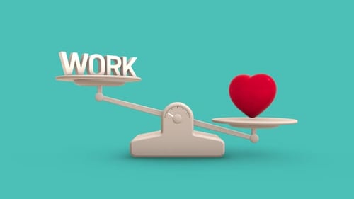 Health vs Work Balance Weighing Scale Looping Animation