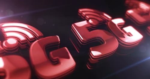 Concept de boucle de symbole métallique de réseau de téléphonie mobile haut débit 5G