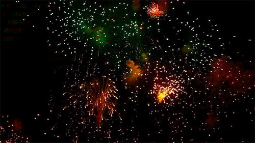 Colorful Fireworks Exploding in the Night Sky