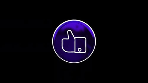 Modern Glassy Thumbs Up Icon Rotating Animation
