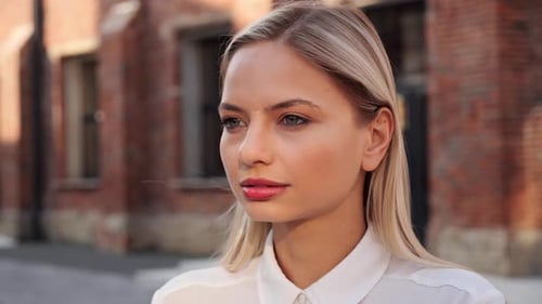 Smiling Young Woman Close Up Portrait