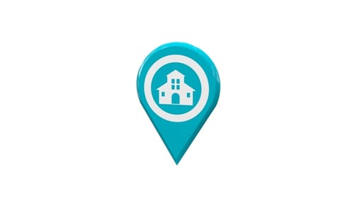 School Map Pointer Cyan V8