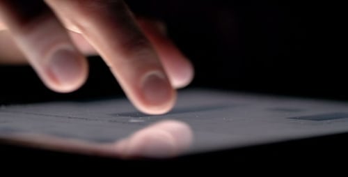 Finger Interacting with Touch Screen Device