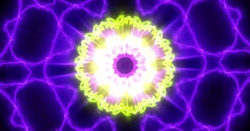 Pulsating Electric Neon Kaleidoscope Visual Background