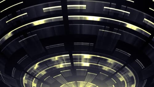 Futuristic Glowing Abstract Geometric Tunnel Background