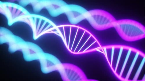 Rotating Neon Dna Chain