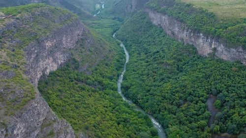 Canyon and river aerial view
