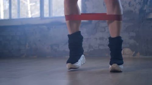 Leg Workout with Resistance Band in Studio